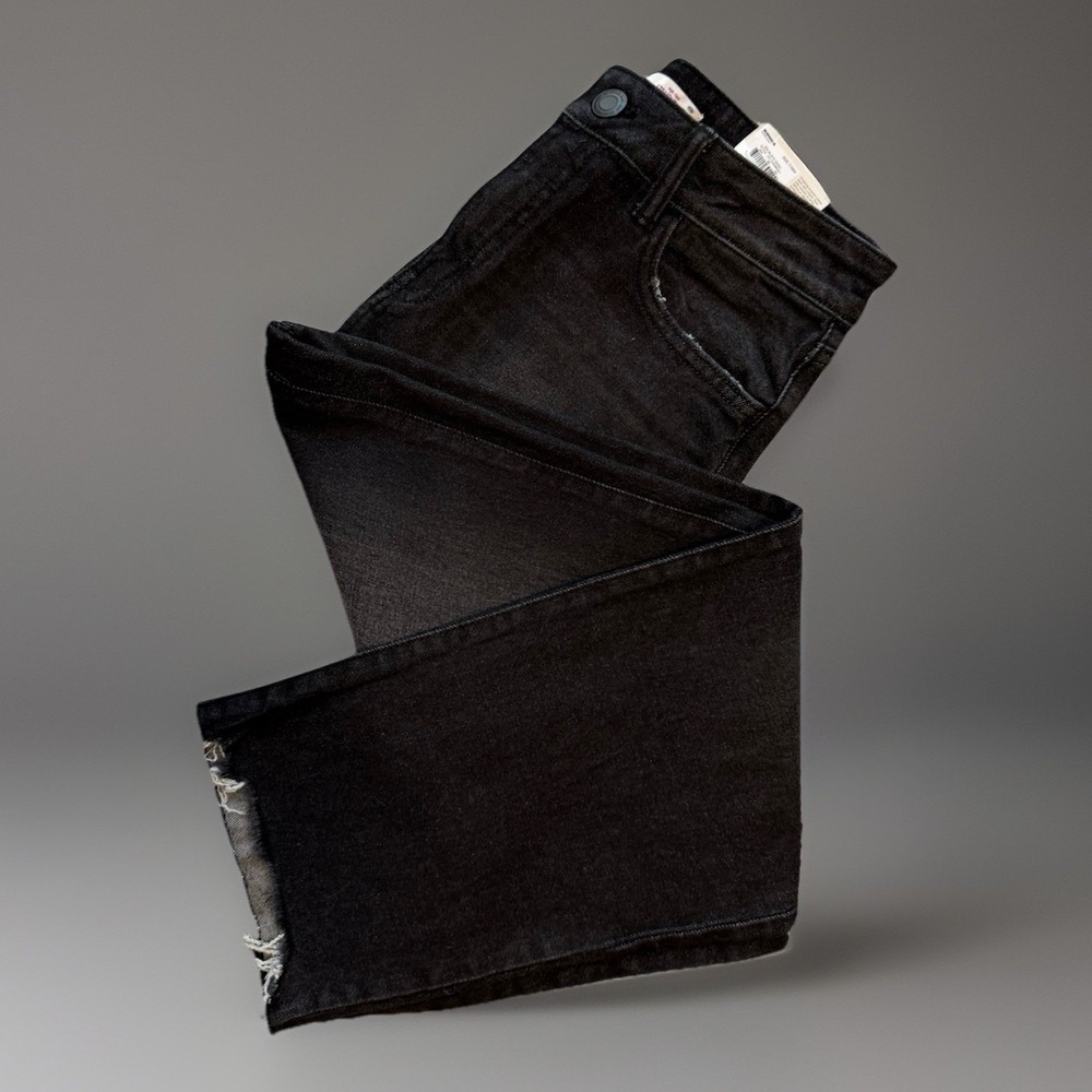 NWT‎ High Rise Straight Black Wash Denim Jeans Womens Size 7